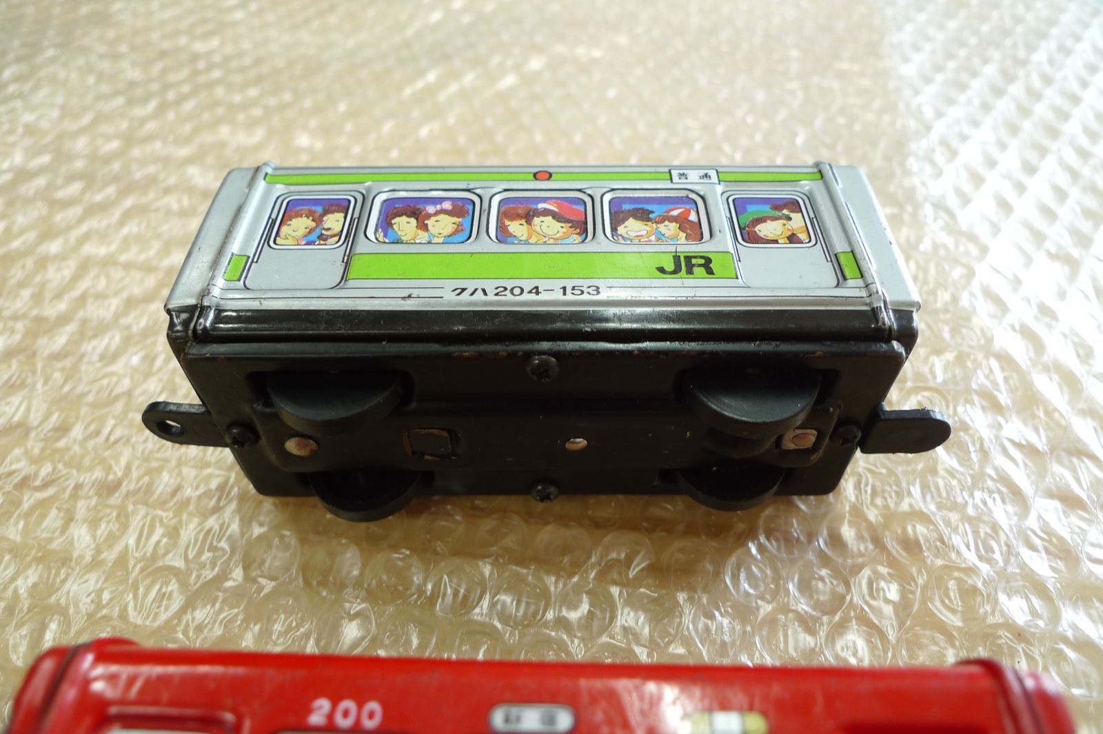 ブリキのでんしゃ ブリキ 赤 緑 2台セット レトロ おもちゃ