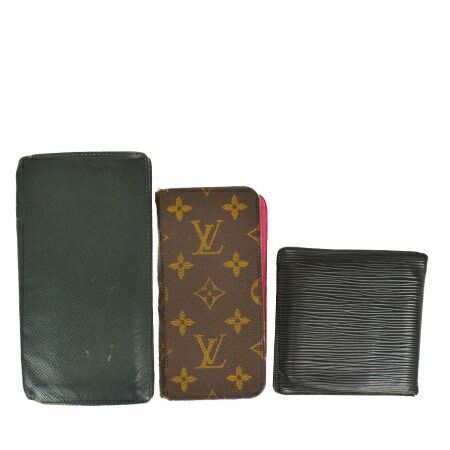 中古】 3点セット ルイヴィトン LOUIS VUITTON 二つ折り 財布 札入れ