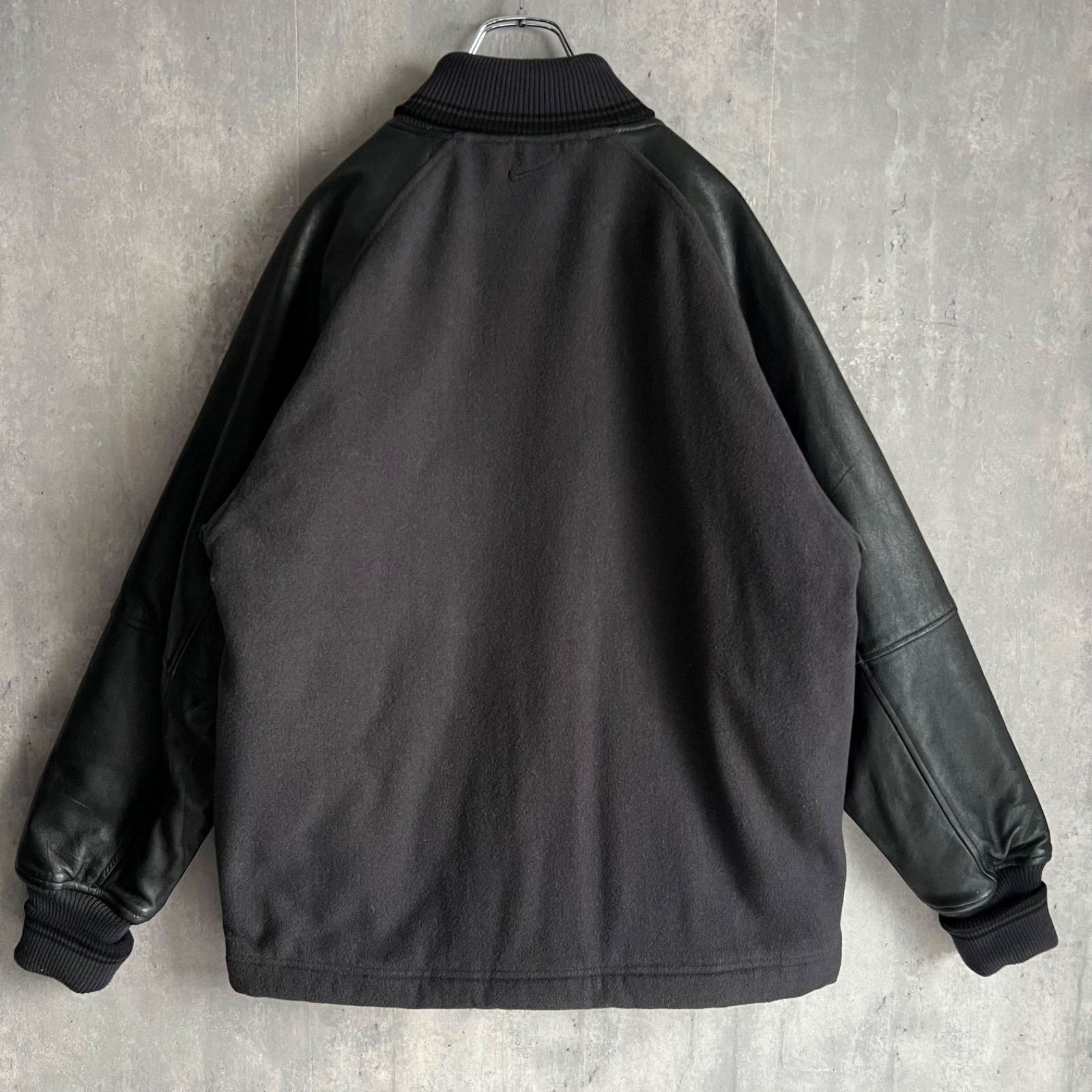 90s NIKE ナイキ ヴィンテージ ウール×袖レザー スタジアムジャケット