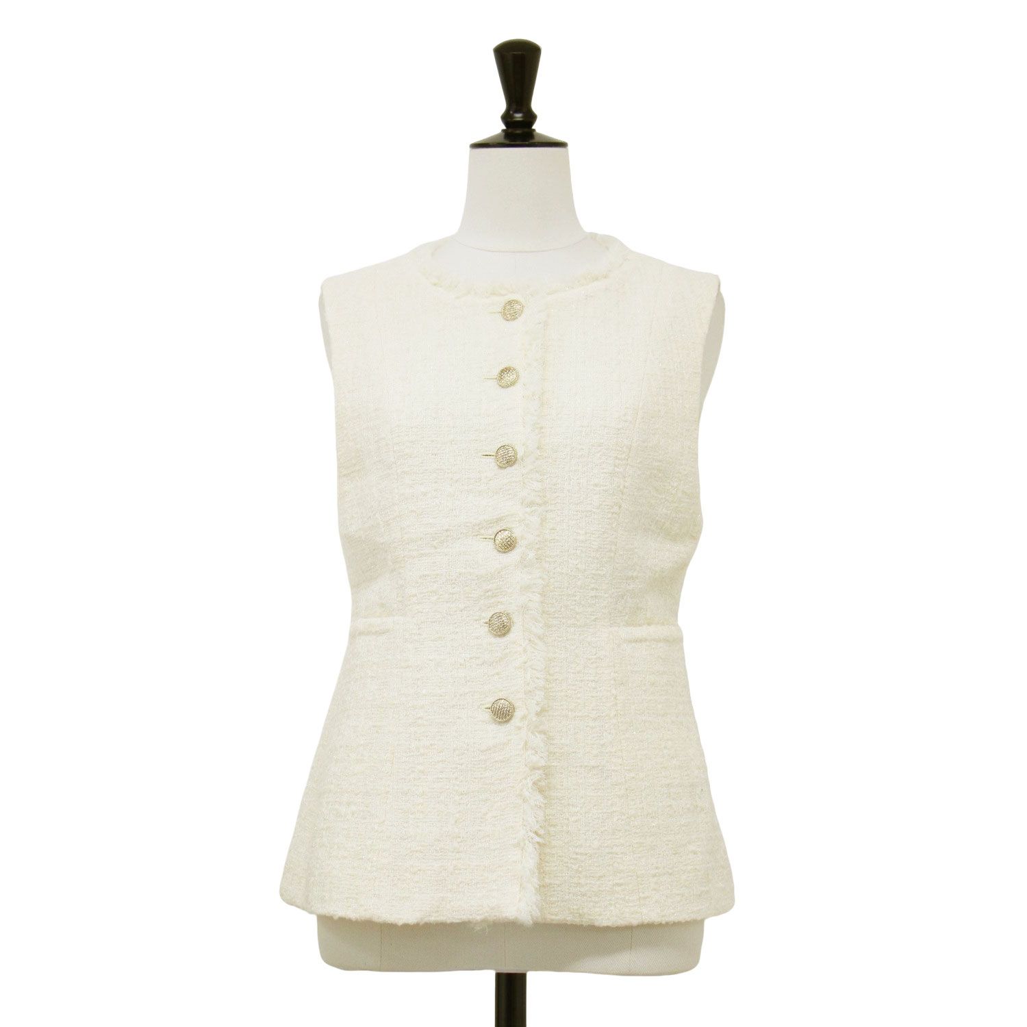 ANAYI アナイ ジレ ホワイト 白 サイズ:34(XS) | 24春夏 フィルム