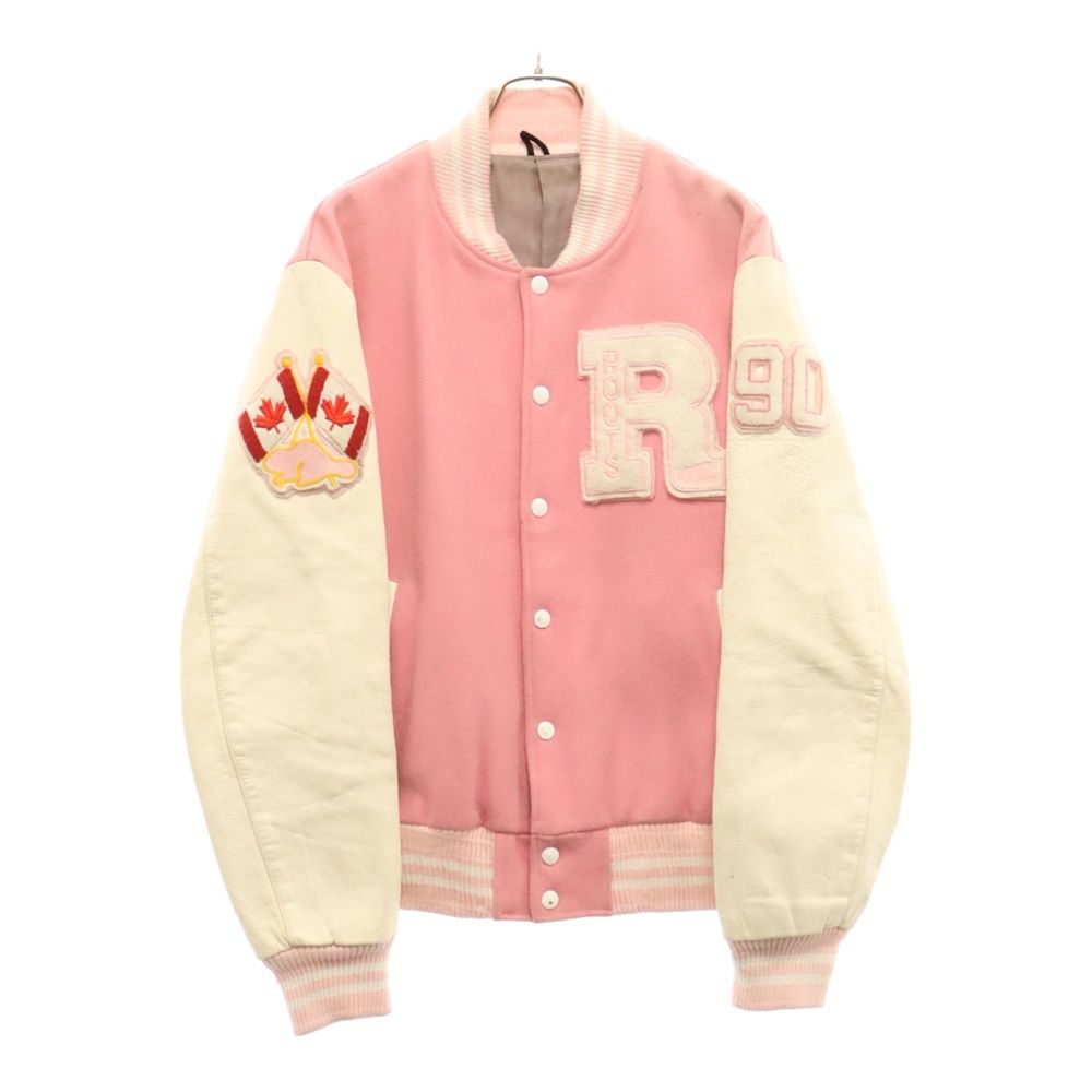 Roots USA レザー スタジャン L 90s vintage VINTAGE (ヴィンテージ) 90s ROOTS 袖レザースタジャン バーシティ