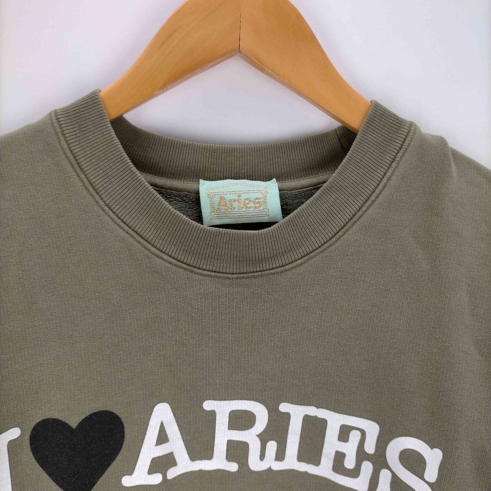 ②新品未使用 Aries アリーズ クルーネックスウェット トレーナー サイズS aries - ARIES(アリーズ) プリントクルーネックスウェット