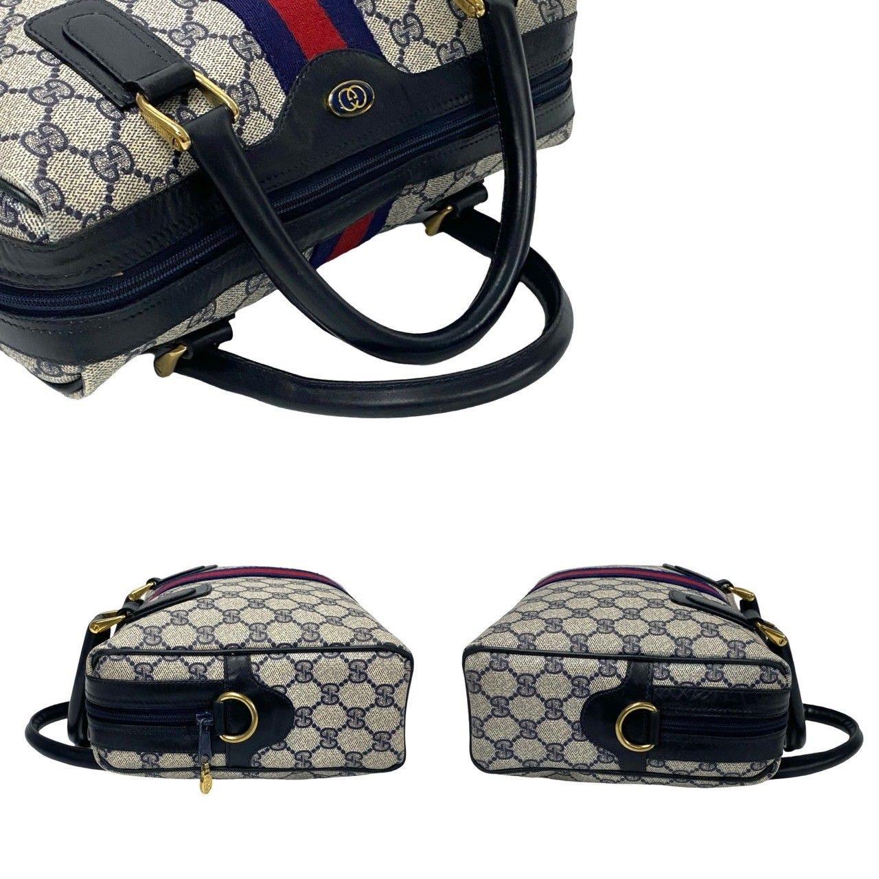 極美品】グッチミニボストンバッグシェリーラインGGスプリーム