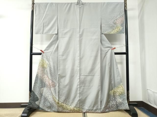 平和屋着物○訪問着 牡丹花文 暈し染め 金銀彩 正絹 逸品 CAAU2743yc
