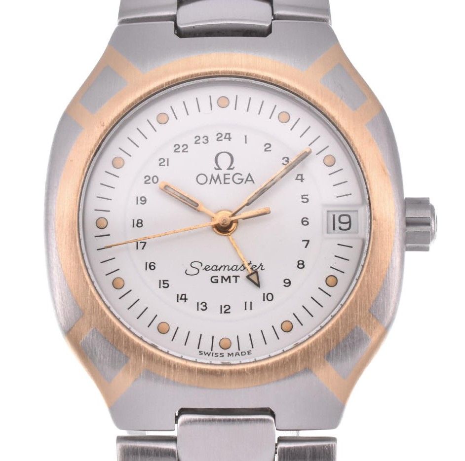 オメガ OMEGA シーマスター ポラリス GMT SS/K18 クォーツ メンズ良品