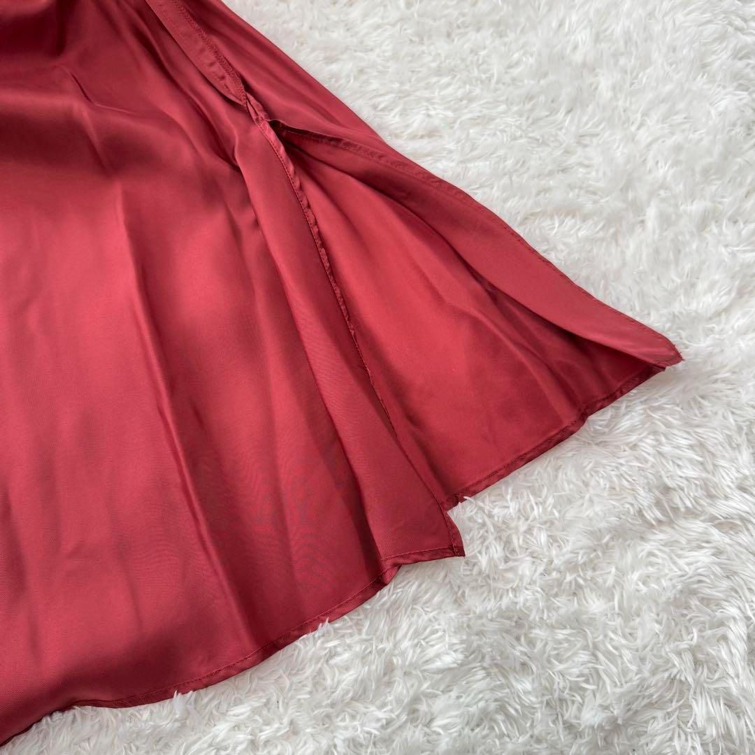 美品　ebure　エブール　プリーツロングスカート　赤系 red フレア 美品 ebure エブール プリーツ ロング スカート 赤系 red ピンク