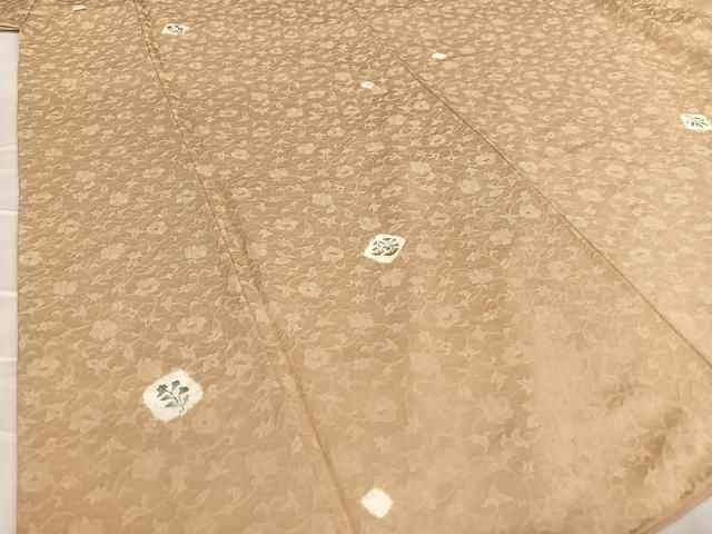 平和屋着物○上質な小紋 絞り 手描き 草花文 金彩 正絹 逸品