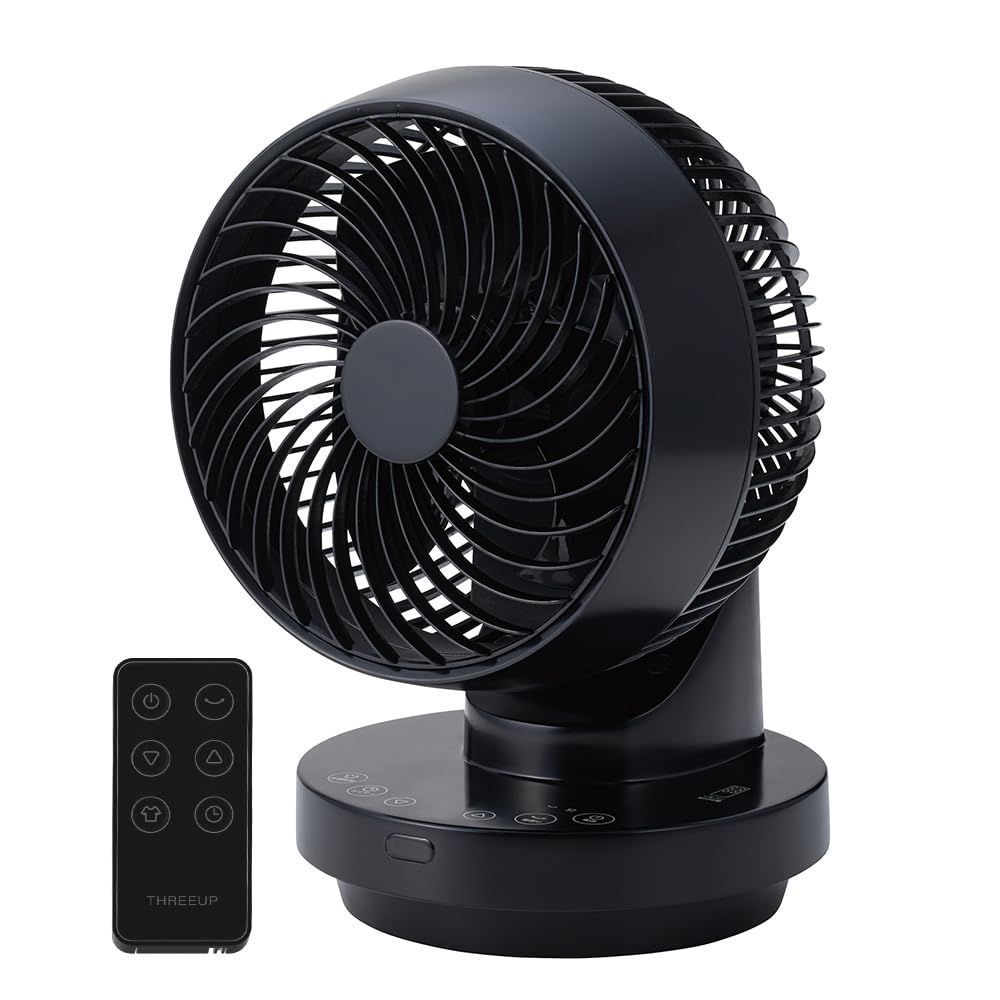 Color ブラック_Style 3DスウィングDCモーター スリーアップ 18畳 分解して洗える 上下左右 自動首振り 360° リモコン付 DCモーター 3Dスイング ターボ サーキュレーター ブラック CF-AZ0693BK