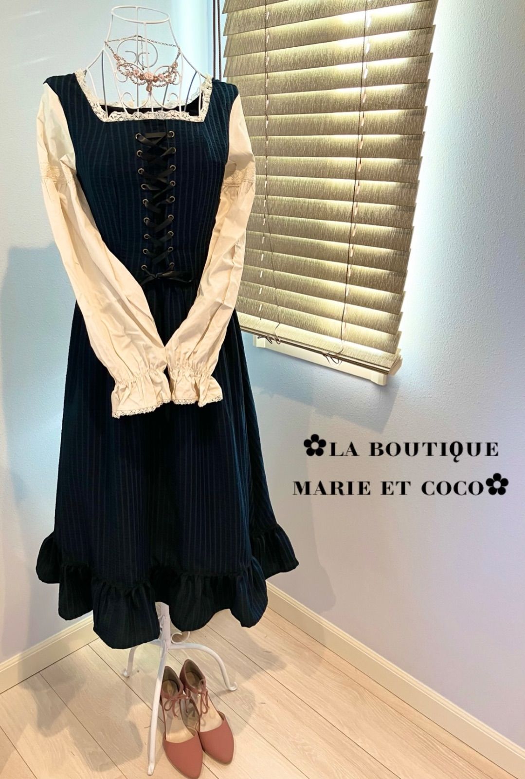 beautiful people プリーツドレスワンピース 4way ネイビー 楽天市場