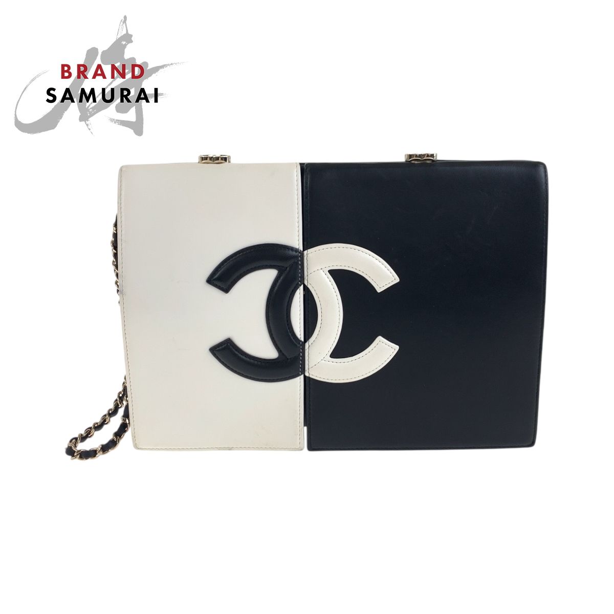 美品 CHANEL シャネル ココマーク ホワイト ブラック ゴールド