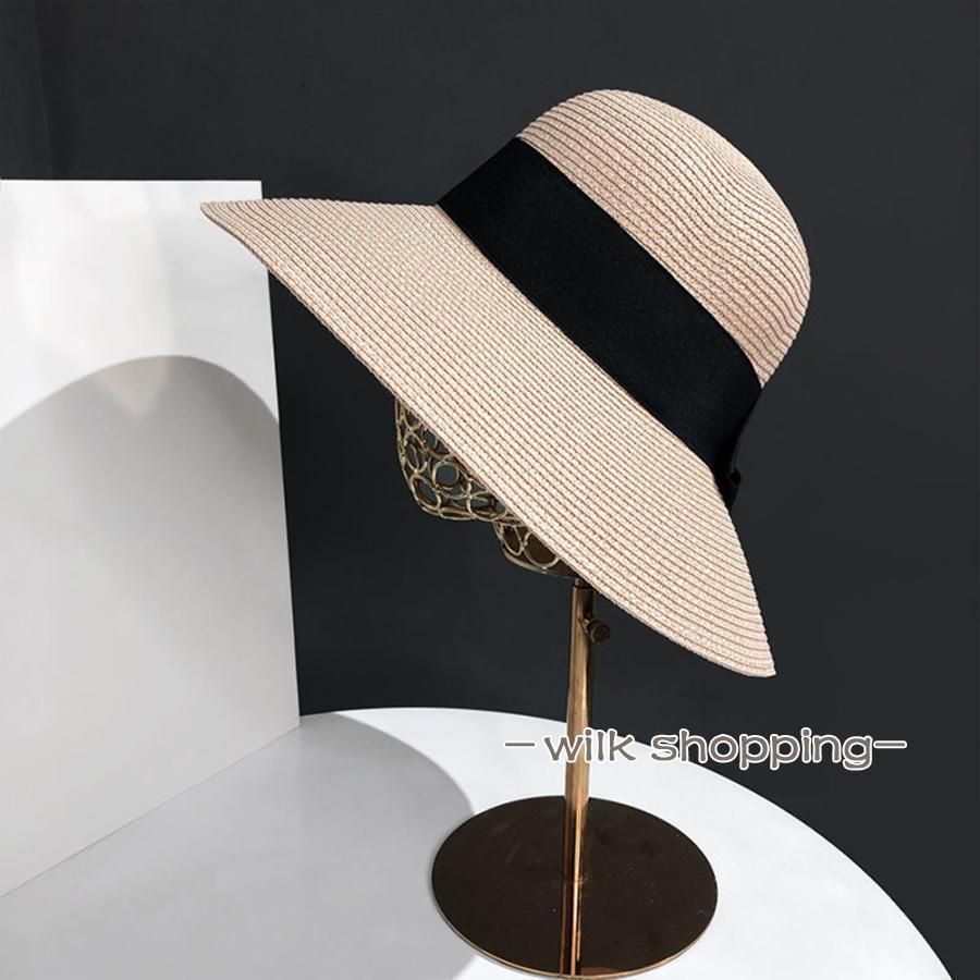 swelly Ribbon Straw Hat リボンストローハット　麦わら帽子 リボンストローハット 麦わら 帽子 紐付き 日よけ ハット 海