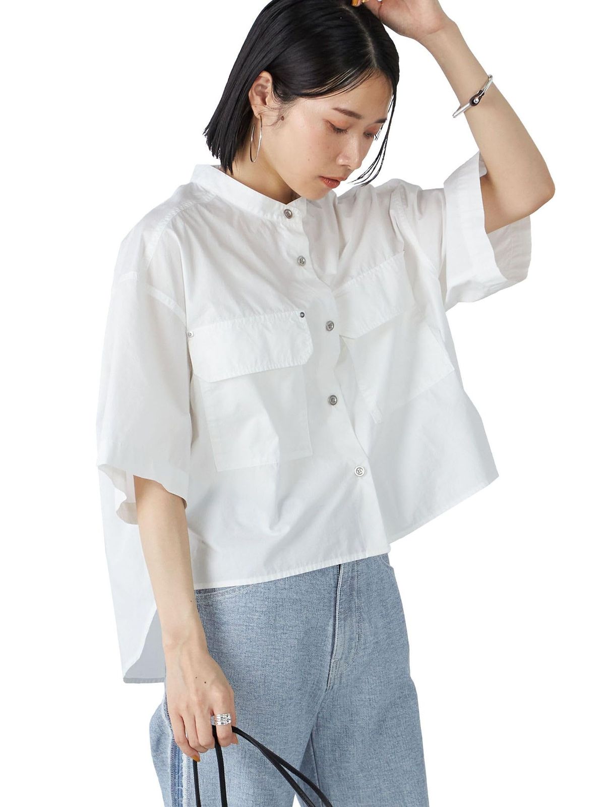 (シップス レディース) SHIPS for women W:ミリタリーショートシャツ 311520688 White2