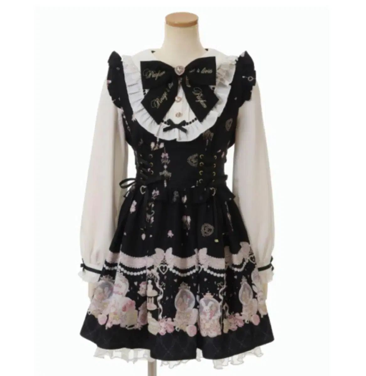 リズリサ 木苺 ワンピース 地雷 量産型 リズリサ LIZ LISA Sewing Bear柄ワンピース ピンク 地雷系