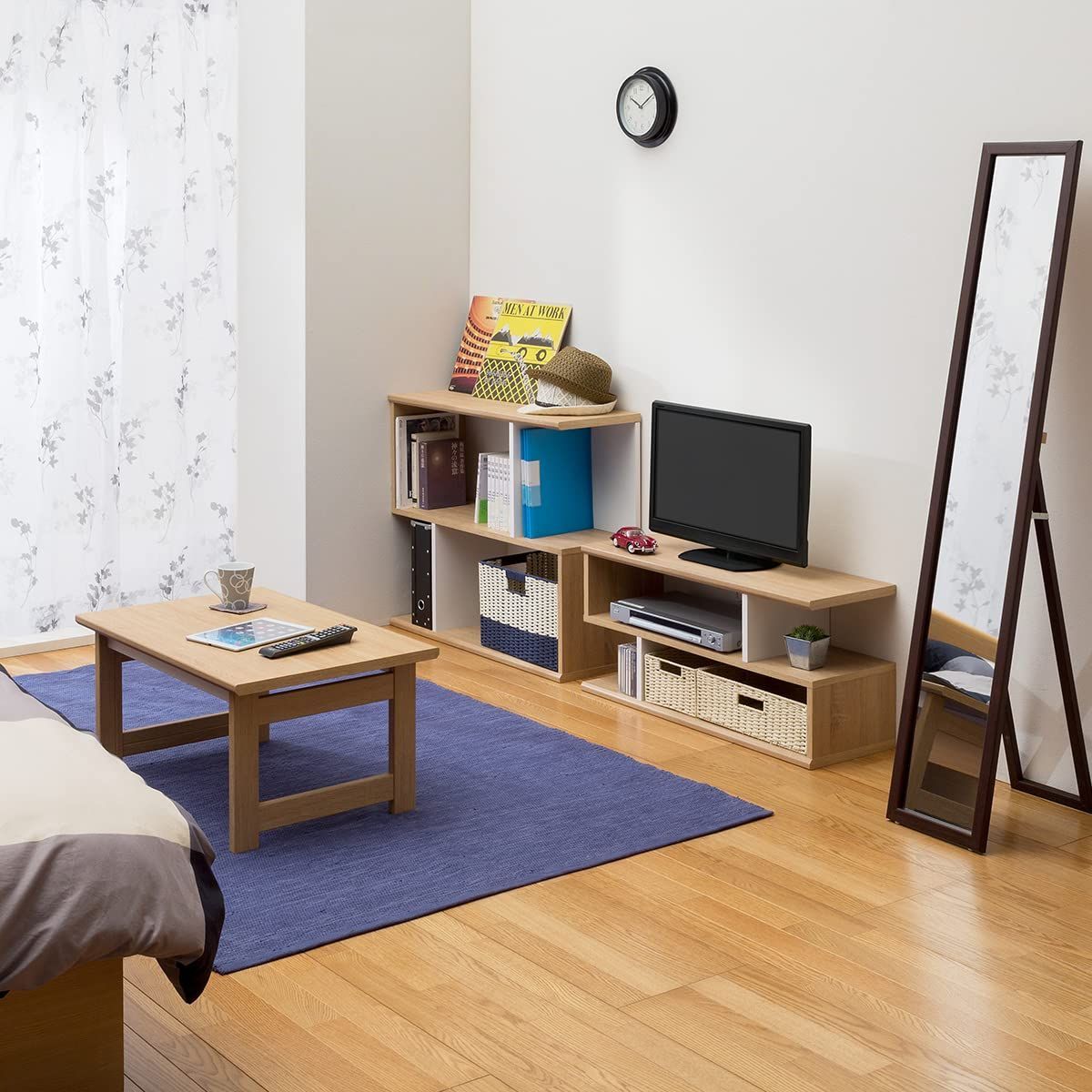 在庫 奥行50cm GAR-7550T 高さ36.4 幅75 ナチュラルブラウン ガレンタ ローテーブル 白井産業