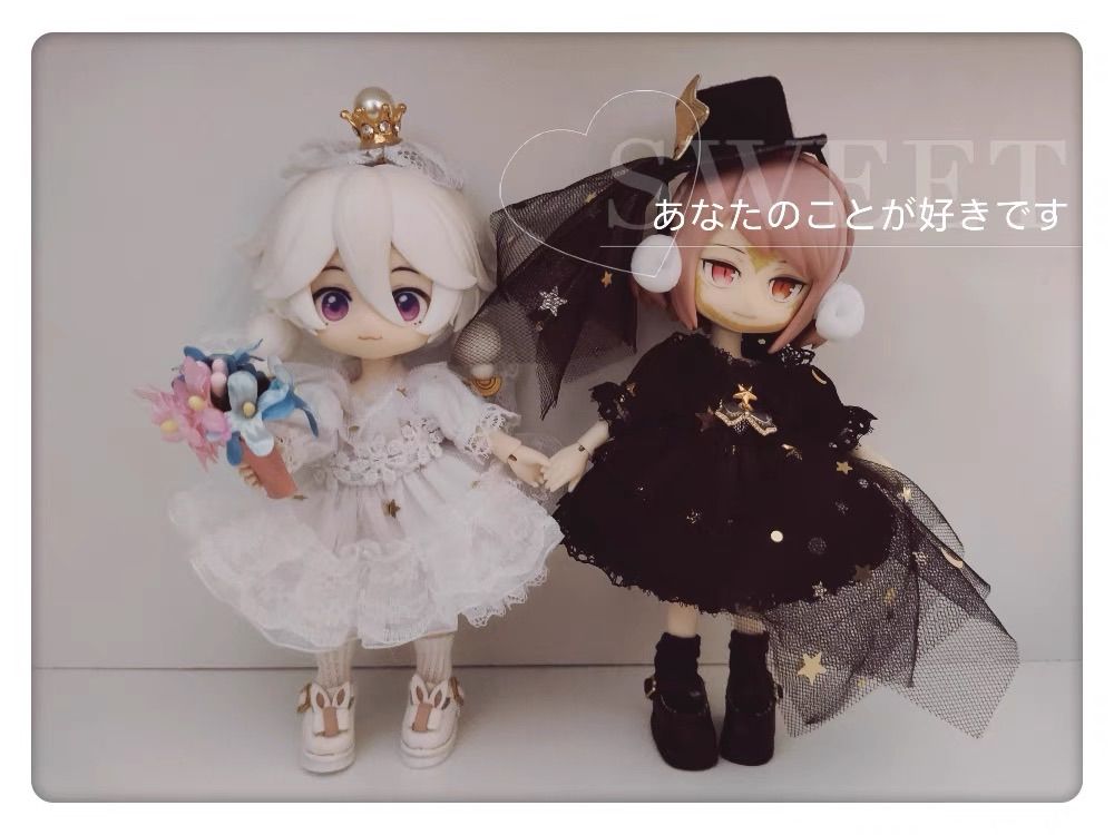 JANAYA ハンドメイド　オビツ11服　黒色レースワンピース　4点セット