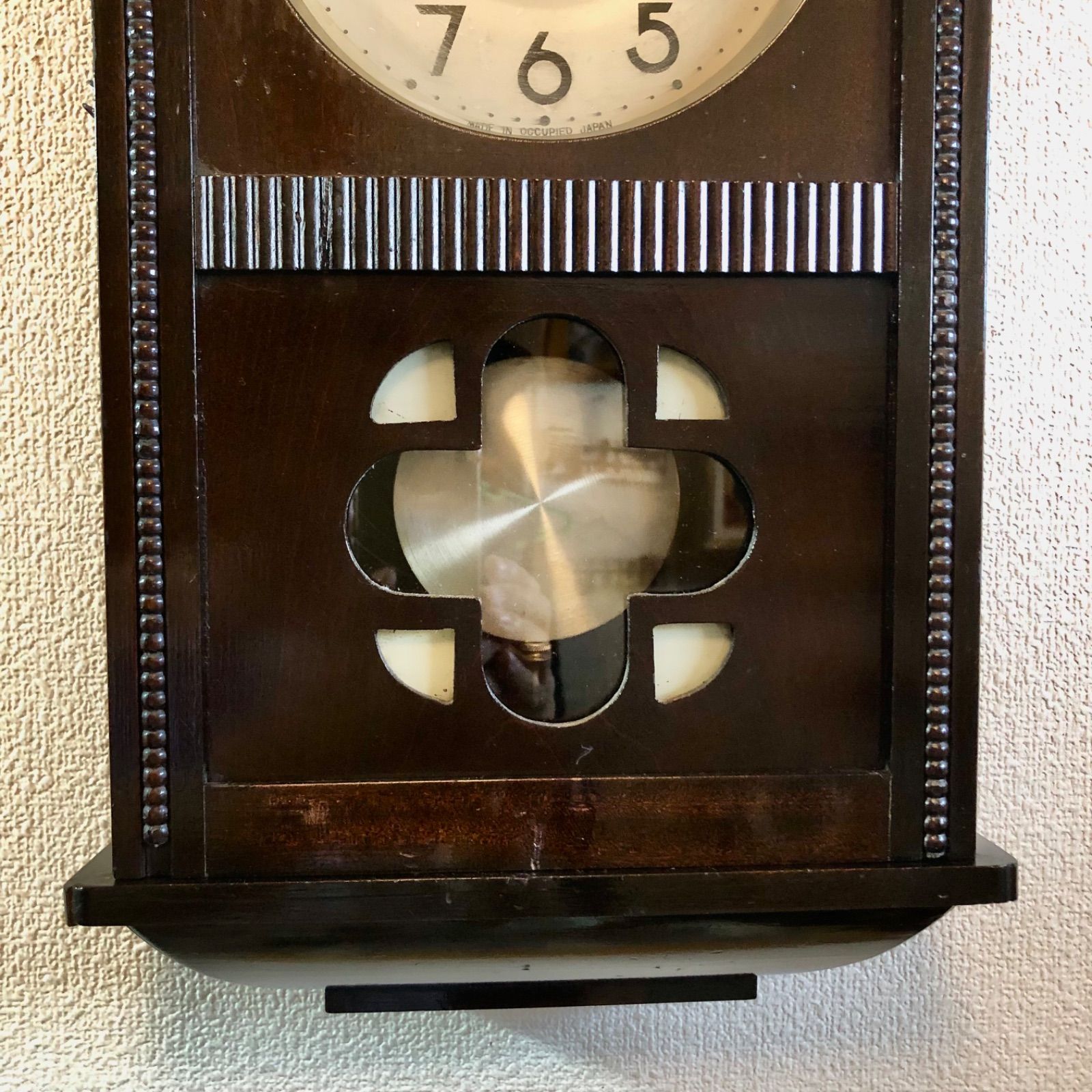 昭和レトロ 愛知時計製OJ宮型モダン振り子窓掛時計オーバーホール済