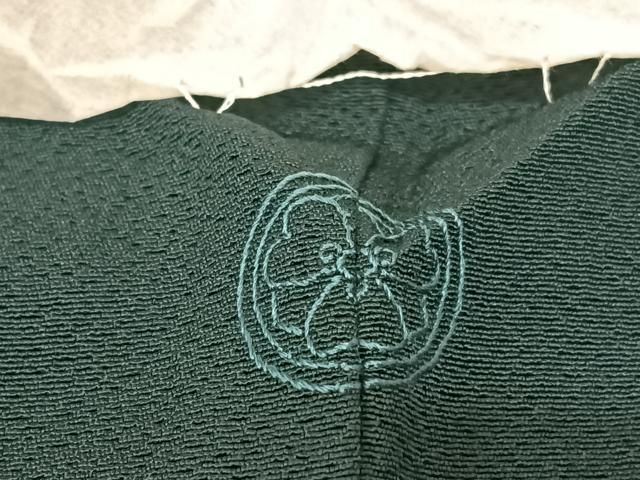 平和屋着物○上質な色無地 舞花地紋 松葉色 正絹 逸品 CAAX4510ut