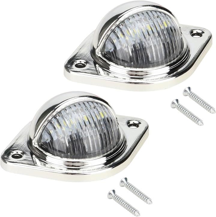 スプリングスウッド LED ライセンス ランプ ナンバー灯 作業灯 路肩灯 バックランプ マーカー トラック トレーラー ダンプ 汎用 シルバー 2個 セット( シルバー)