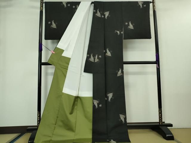 平和屋着物□極上 本場大島紬 9マルキ 地空 ロング丈 兎 うさぎ 舞葉  