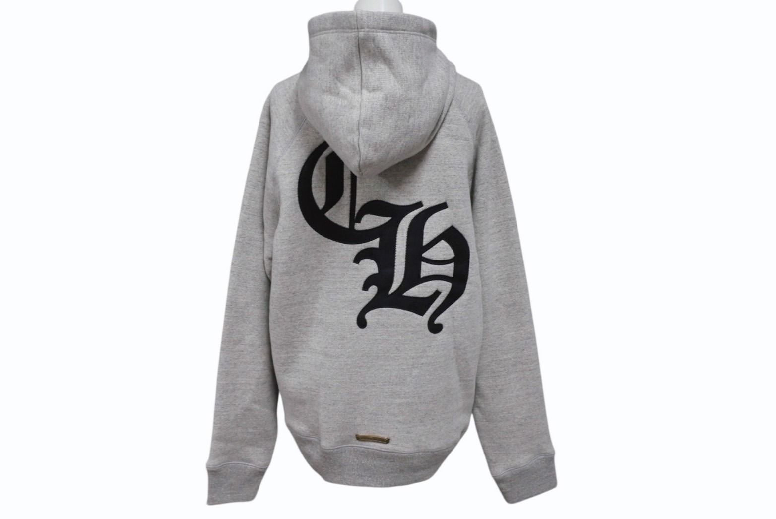 希少♪CH◆ 背面CHロゴ セメタリークロスパッチグレーフーディー 新品未使用 CHROME HEARTS クロムハーツ 7-11 HOODIE セメタリ