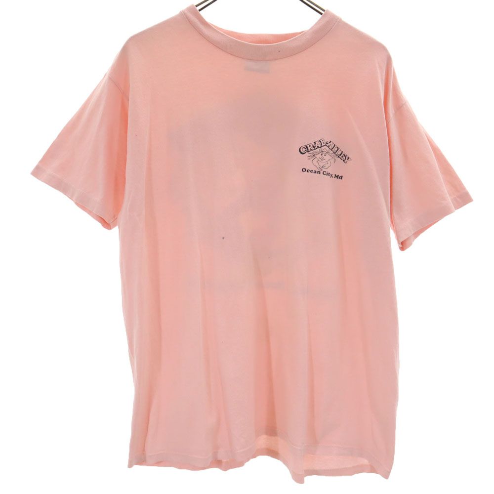 デルタ 90s 半袖 シングルステッチ Tシャツ L ピンク DELTA オールド ヴィンテージ メンズ