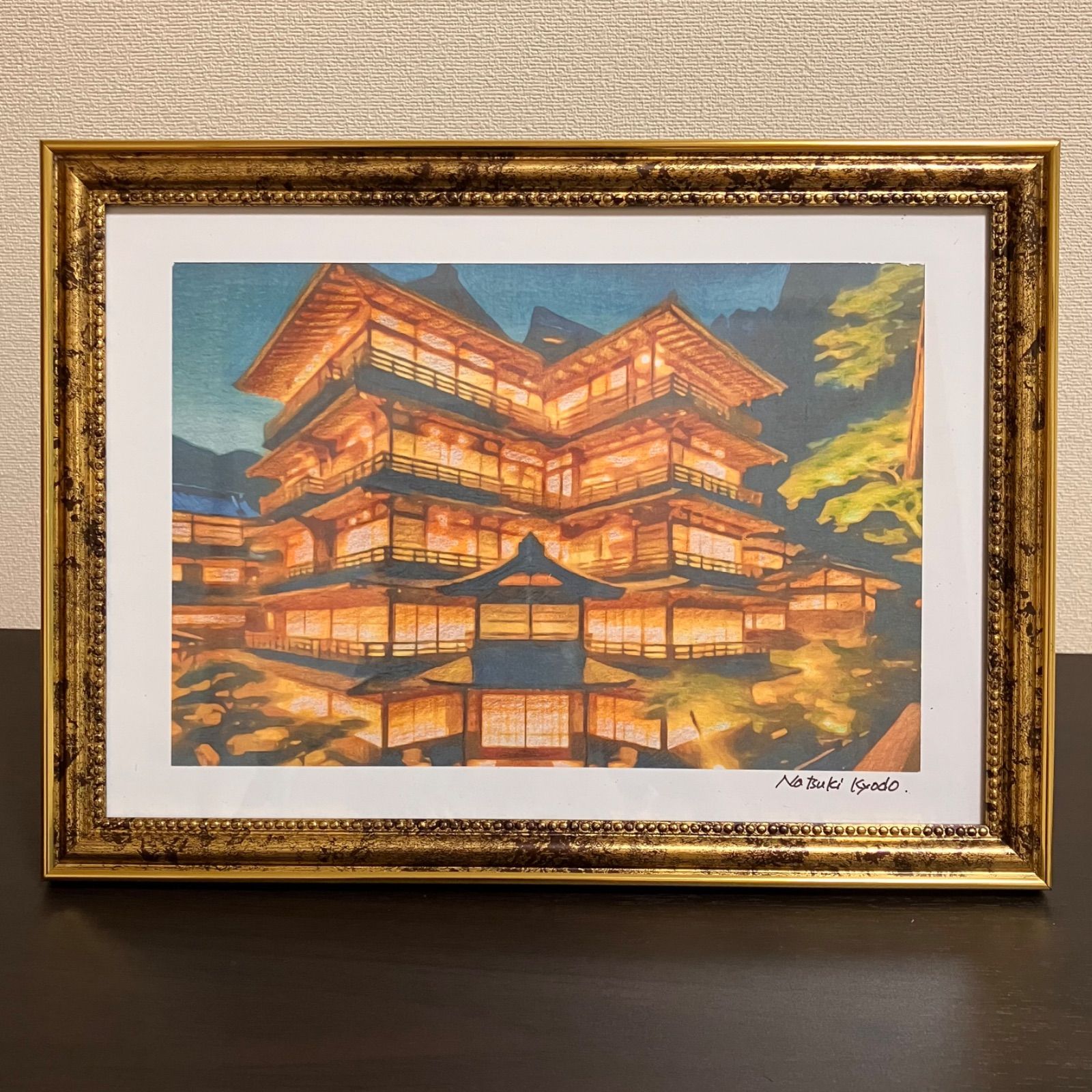 ジブリアート⑨ 千と千尋の神隠しより「金具屋」額装品 額縁寸法32.7 