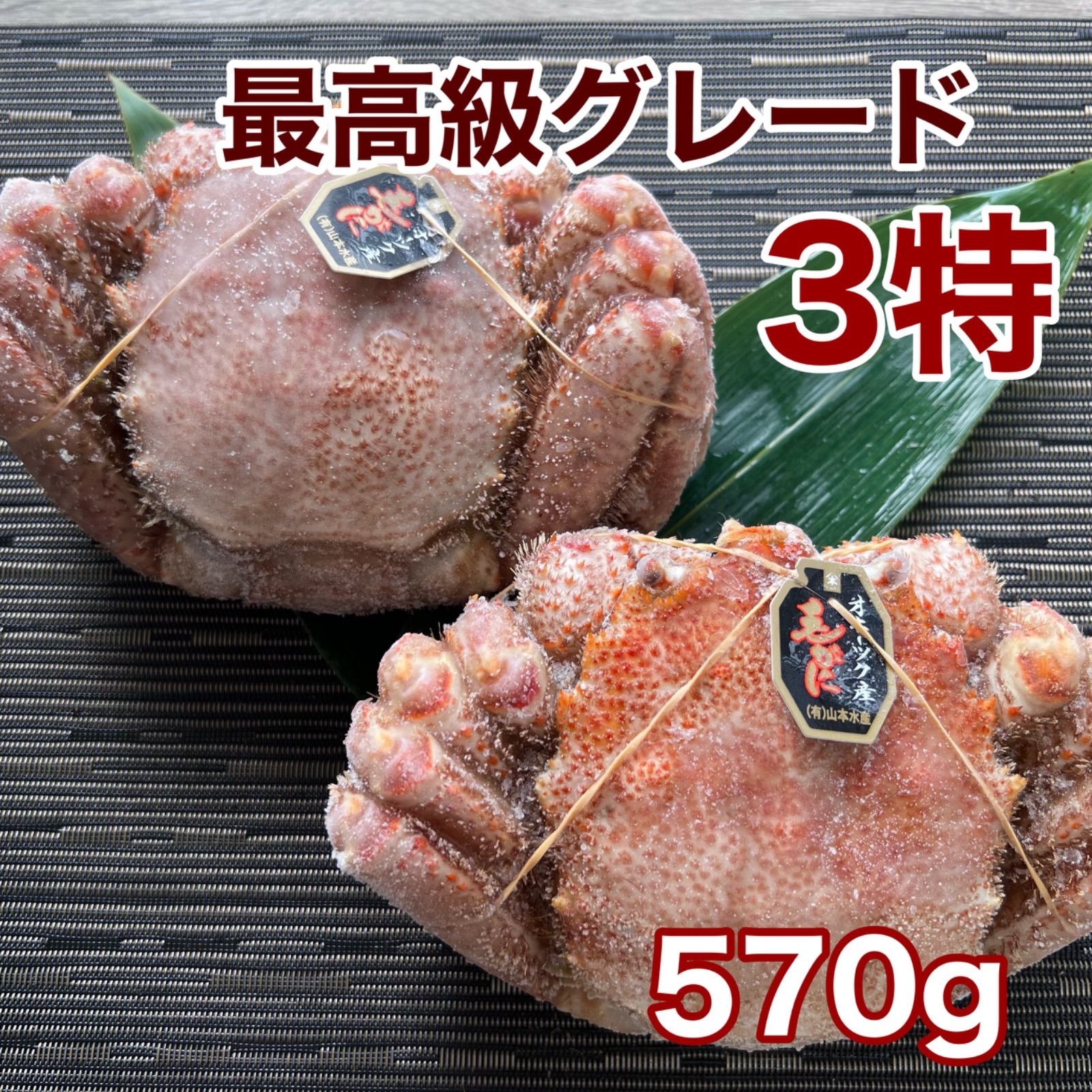 最高級3特ランク北海道オホーツク産冷凍毛蟹570g2尾14900円-0
