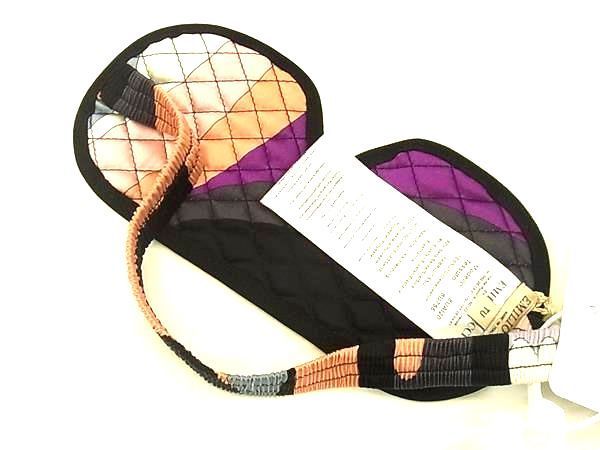 ■新品■未使用■ EMILIO PUCCI エミリオプッチ ポリエステル100％ アイマスク レディース ブラック系×マルチカラー CC0655 □新品□未使用□ EMILIO PUCCI エミリオプッチ ポリエステル100