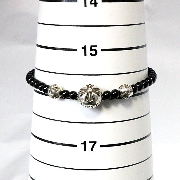 クロムハーツ　ビーズ　ブレスレット 8mm クロムハーツオニキスビーズブレスレットインボイス付き