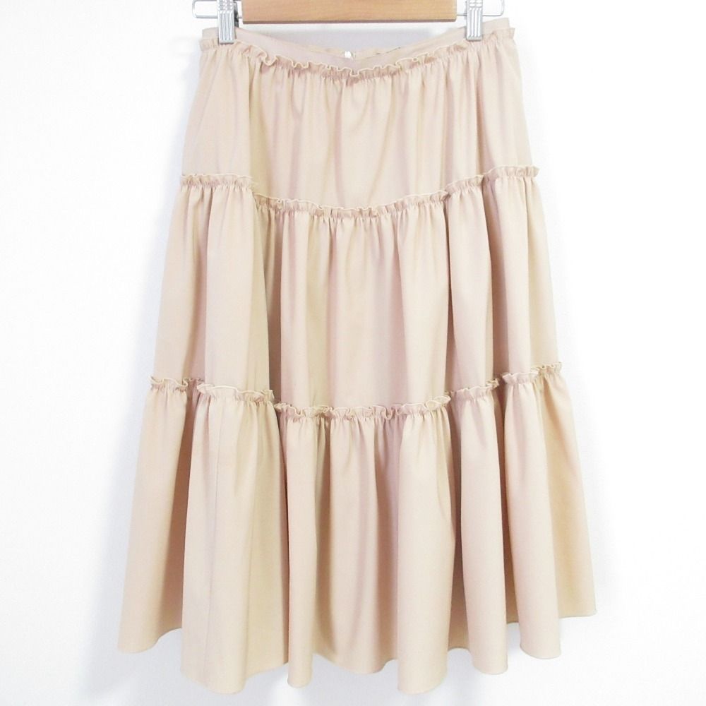 良品 FOXEY NEW YORK フォクシーニューヨーク ひざ下丈 フリルギャザー  