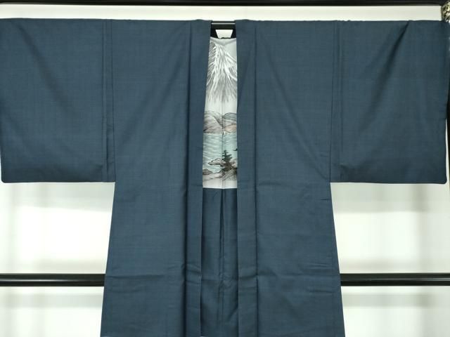 平和屋着物○男性 本場大島紬 アンサンブル 長羽織 120亀甲 総詰め