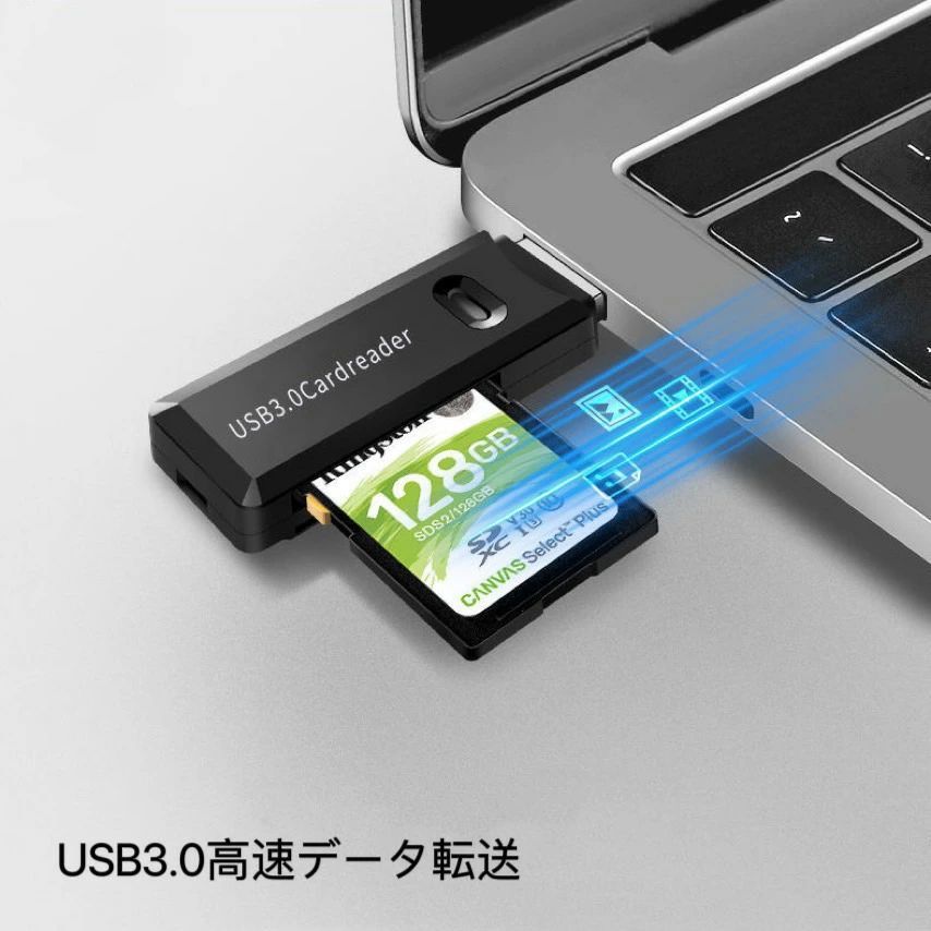 USB カードリーダー USB SDカード 変換アダプター microSD USB 変換アダプタ USB3.0 カードリーダー Window Mac  Linux対応 SDHC SDXC MIMC RSMMC コンパクト 高速データ転送 軽量 ホワイト ブラック - メルカリ