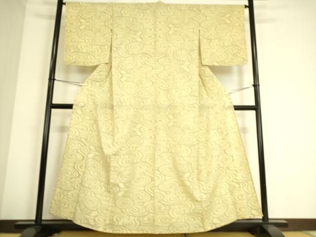 平和屋着物▽本場大島紬　単衣　9マルキ　流水文　正絹　逸品　DAAS0706az 平和屋着物▽本場大島紬 単衣 9マルキ 流水文 正絹 逸品 DAAS0706az