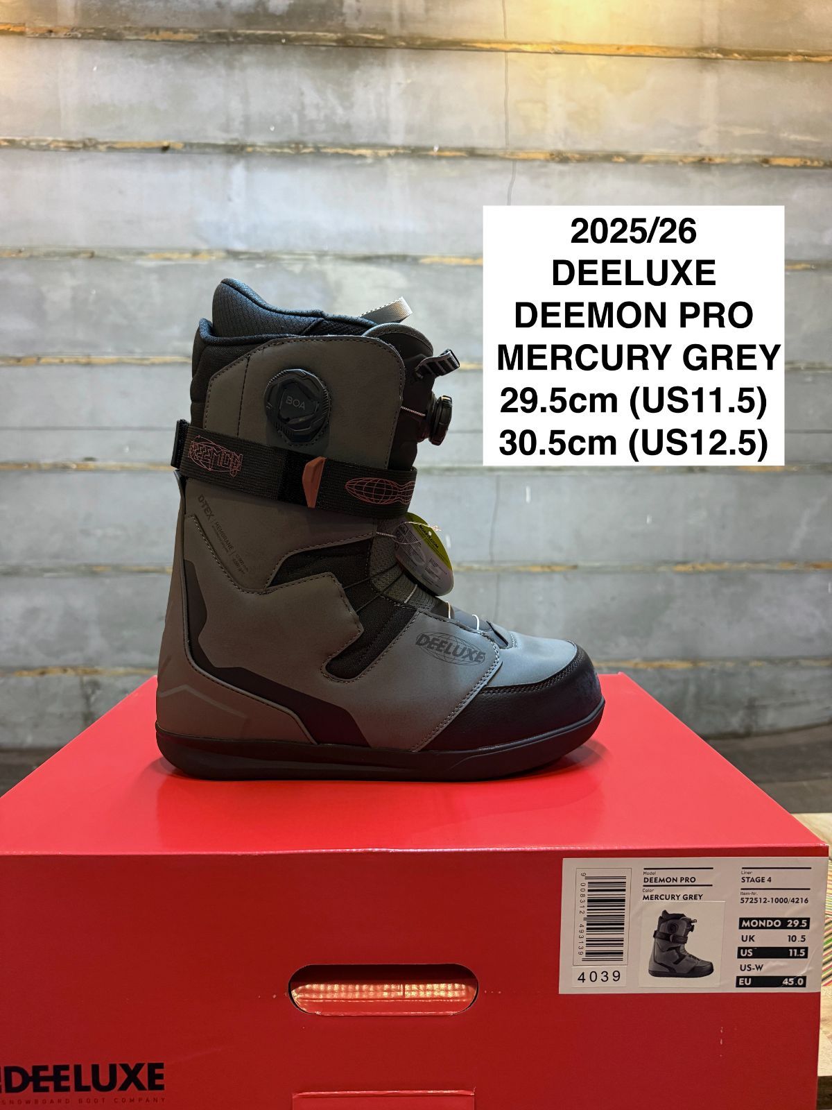 2025|26 DEELUXE ブーツ DEEMON PRO MERCURY GREY 29.5| 30.5cm