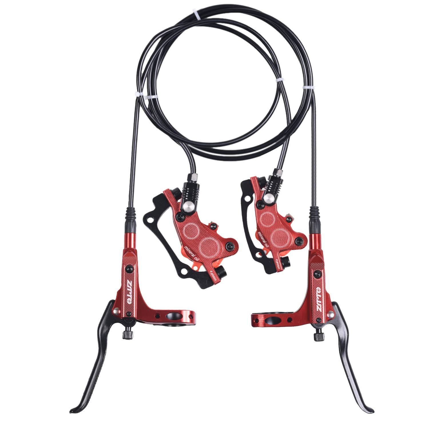 ThinkTop バイク 4 ピストン油圧ディスク ブレーキ CNC 加工 MTB 自転車油圧 4 ピストン駆動ブレーキ キャリパー 左 前 800|右 後 1400mm
