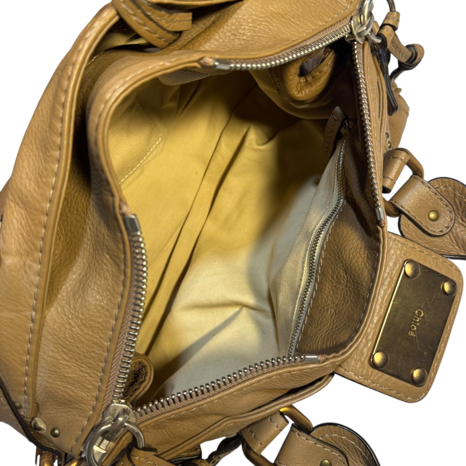 IK002 Chloe クロエ パディントン バッグ キャメルブラウン ボストン 