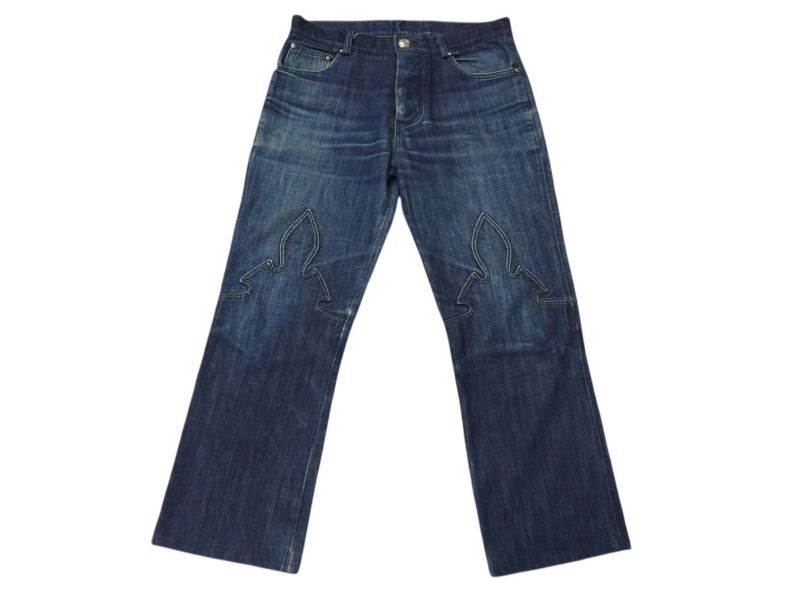CHROME HEARTS クロムハーツ フ ニー デニムパンツ ジーンズ サイズ33 ホースシューボタン インディゴブルー 4b003492