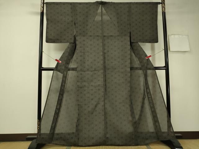 平和屋着物＊夏物 本場大島紬 夏大島 9マルキ 麻の葉文様 正絹 逸品