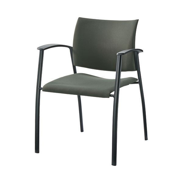 まとめ ライオン事務器 LEOオフィスミーティングチェア グレー LE-2420F-H 1脚