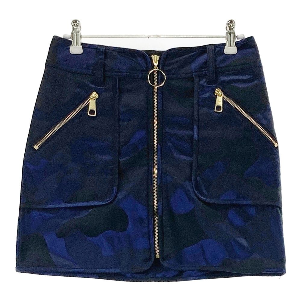 サイズ 38 MARK-LONA マークアンドロナ ストレッチスカート カモフラ 迷彩柄 ネイビー系 240101450907 ゴルフウェア レディース ストスト
