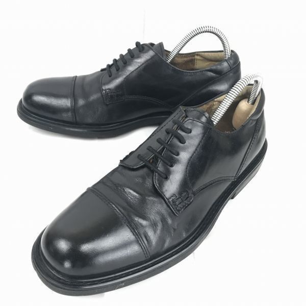 USA名門 ビンテージ フローシャイム 本革 ストレートチップ 25.5 黒 ドレスシューズ ビジネス◆MA-148
