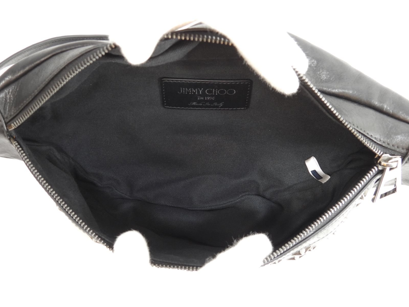 ジミーチュウ デリー スタースタッズ レザー黒 ボディバッグ ウエスト