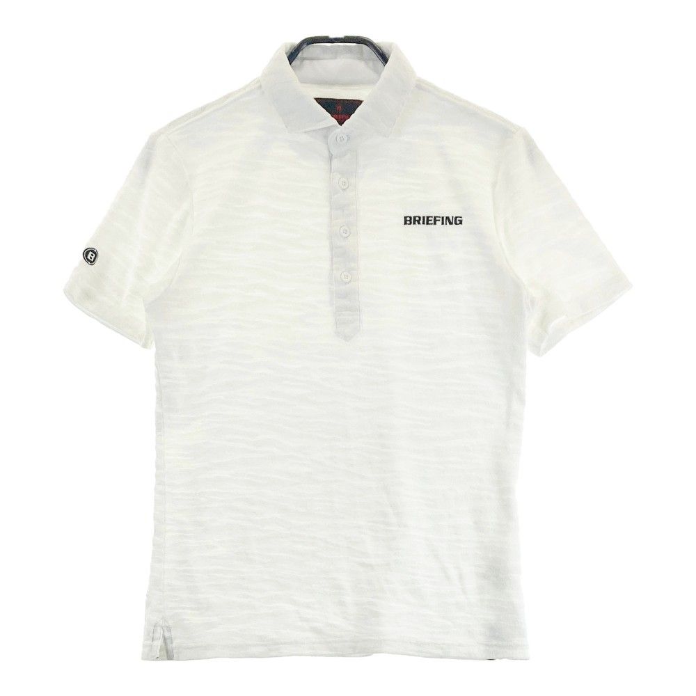 BRIEFING ポロシャツ M ホワイト BRIEFING GOLF 【超美品】ブリーフィング 半袖ポロシャツ 白×黒