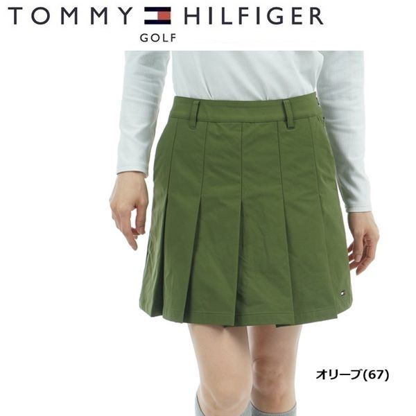 トミーヒルフィガー ゴルフレディース プリーツスカート TOMMY HILFIGER  THLA556 2025年秋冬モデル オリーブ(67)