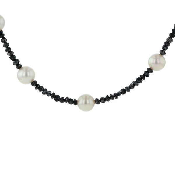 値下げコメントで40,800円k18wg ブラックダイヤモンドクロスネックレス  