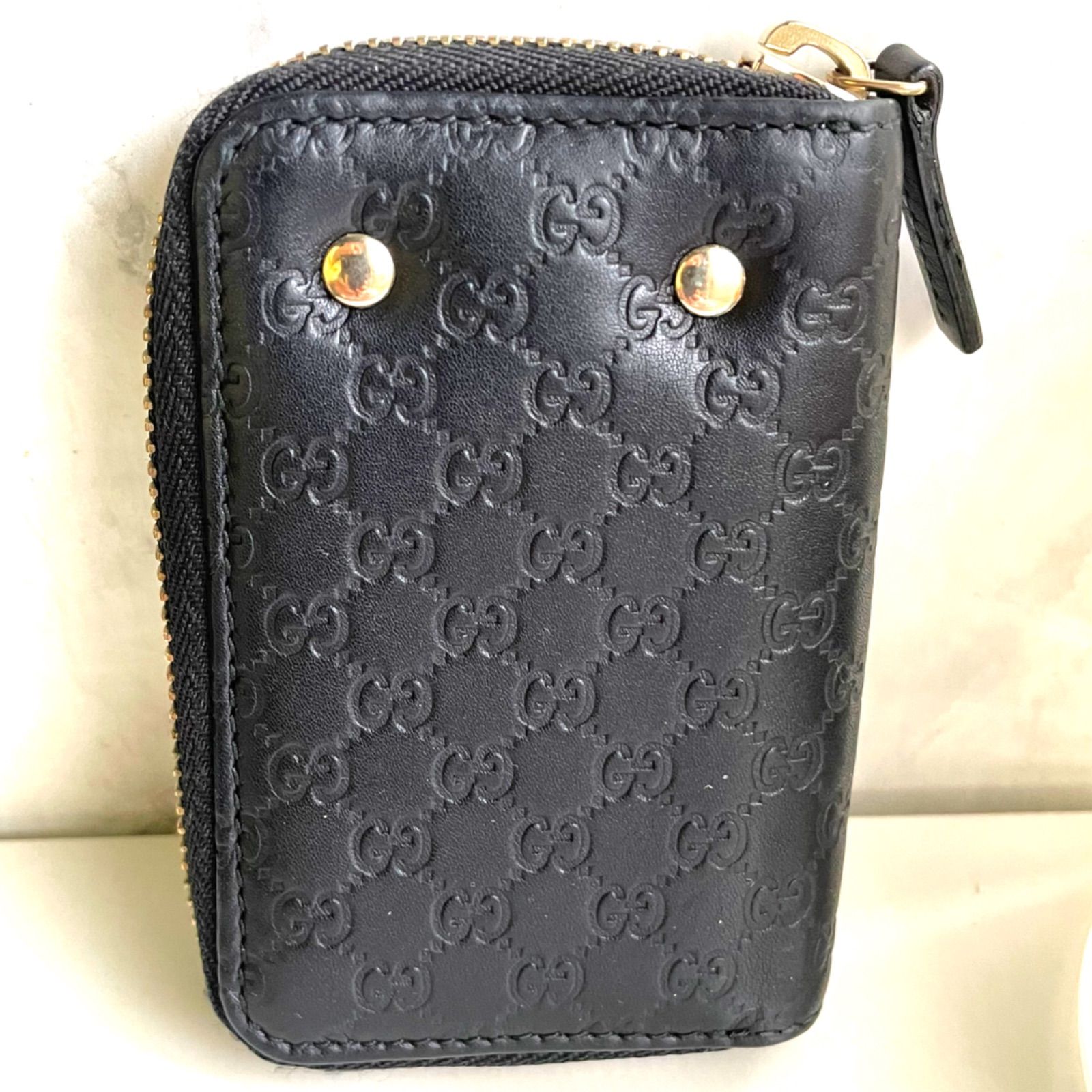 正規品 GUCCI グッチ 322214 0959マイクログッチシマ レザー 6連キー 