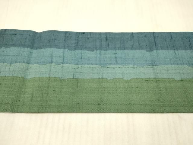 平和屋着物●九寸名古屋帯　型染　生紬　手描き　生り物花文　正絹　逸品　DAAX8733cm 平和屋着物○九寸名古屋帯 型染 生紬 手描き 生り物花文 正絹 逸品