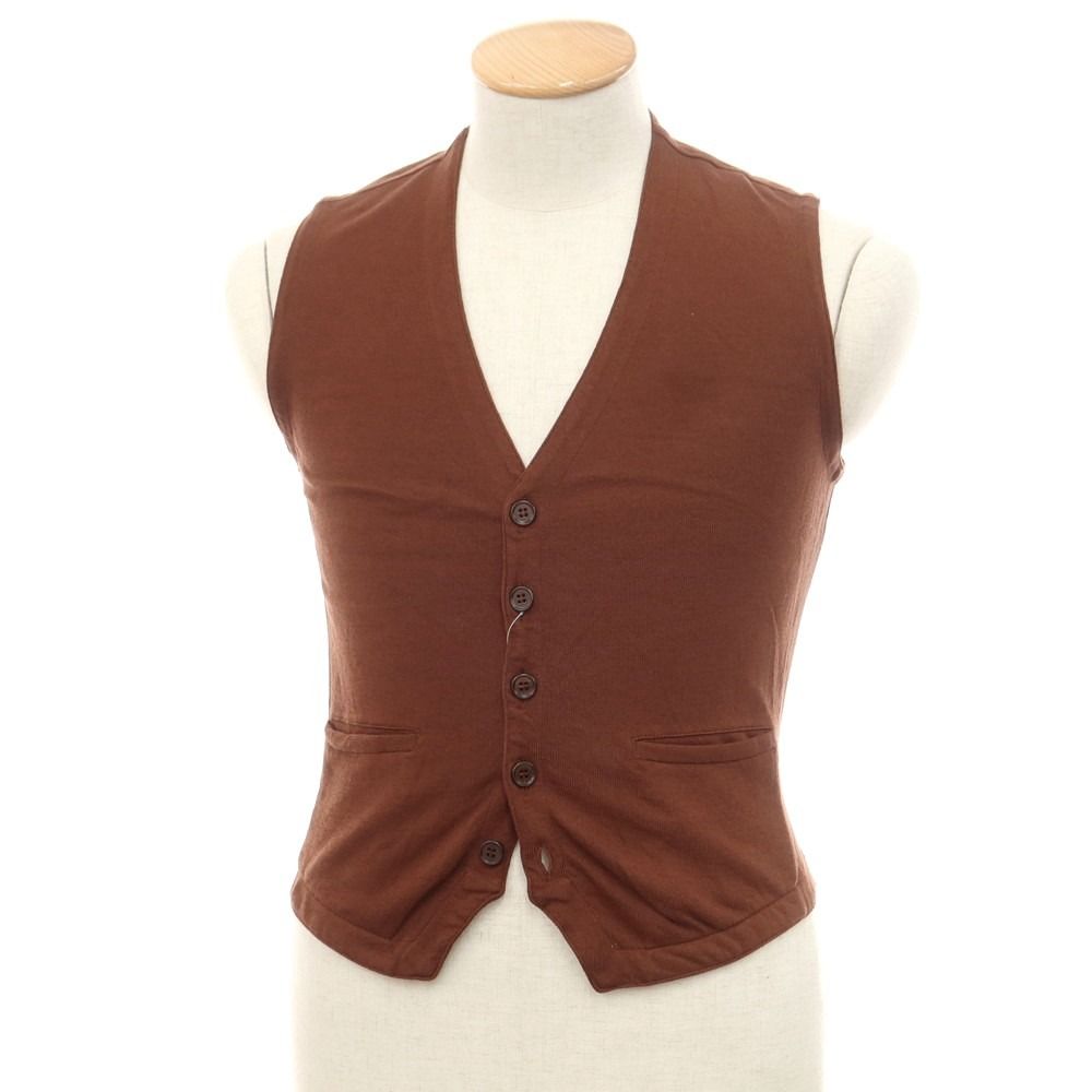 美品「Gran Sasso」ハイゲージ コットンニット ジレ　44 イタリア製 中古】グランサッソ GRAN SASSO ハイゲージ コットン ジレ型 ニット