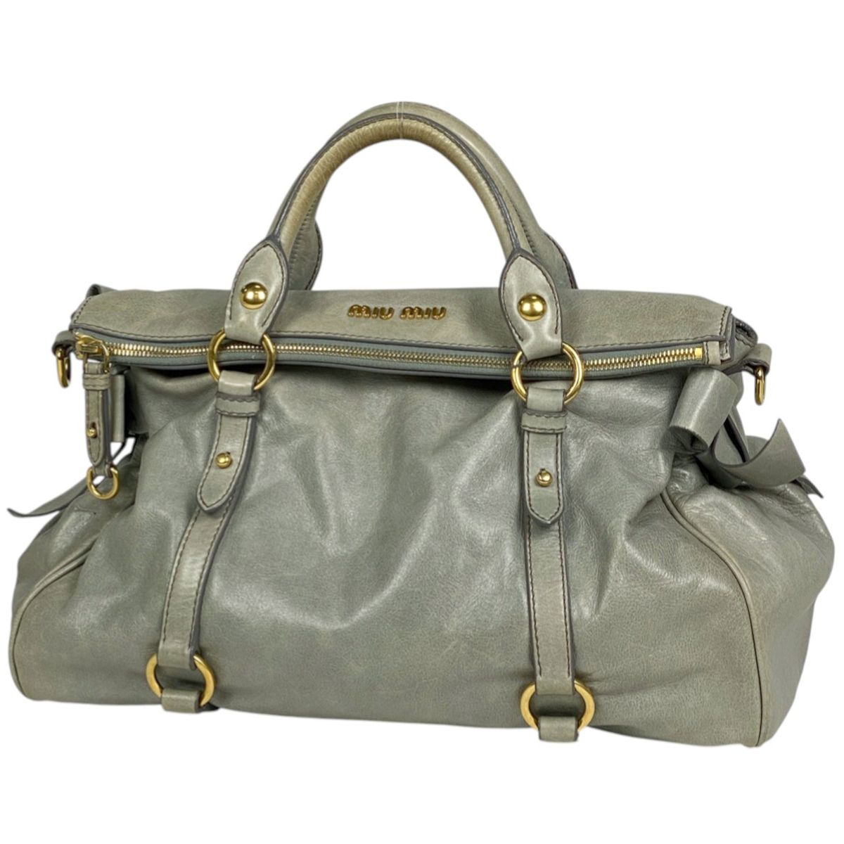 ミュウ ミュウ Miu Miu ロゴ ハンドバッグ 2WAY ショルダー