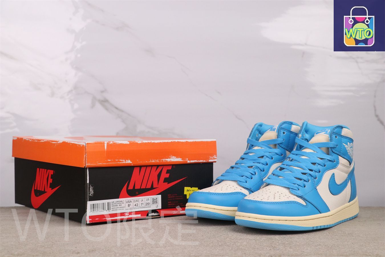 エアジョーダン ハイカットシューズ 青/白 Nike Air Jordan 1 青/白 ハイカット - メルカリ